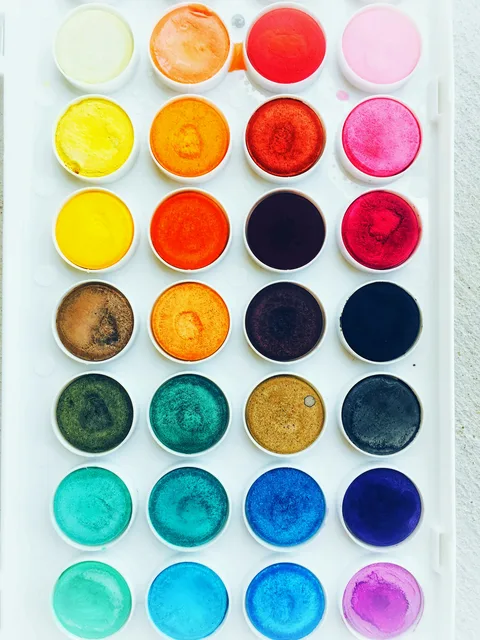 Paint pots of different colors