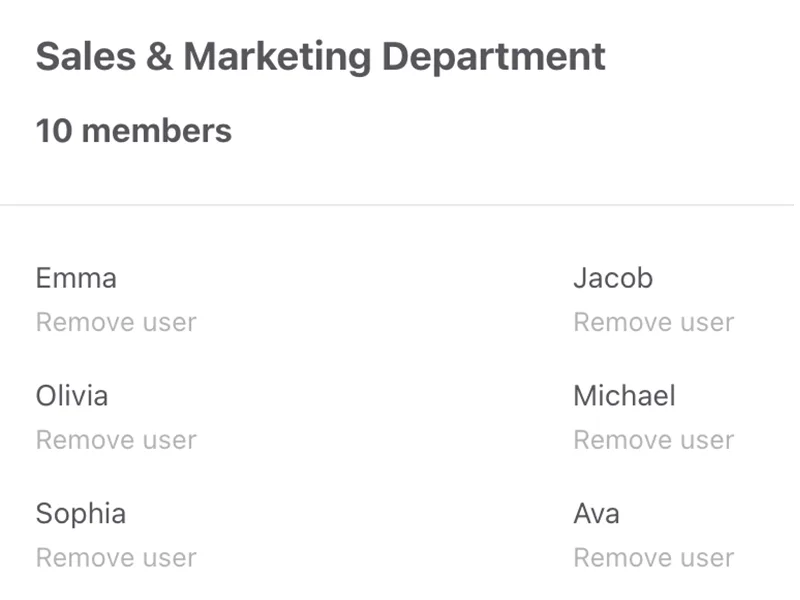 Screenshot of timeline groups used to organize collaboration by team or project type.